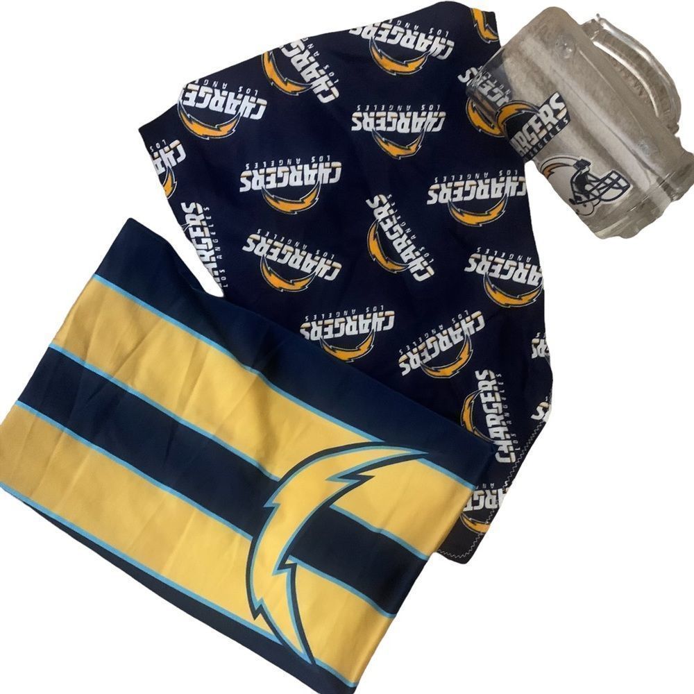 NFL Chargers fan set (bandanna, slip over face mask, and mug set)